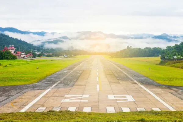 Mae Hong Son, Thailand July 18, 2018 : Airport runway in the morning sunrise time. | EPA Recognizes Clay Lacy Aviation Among Nation’s Leading Green Power Users.