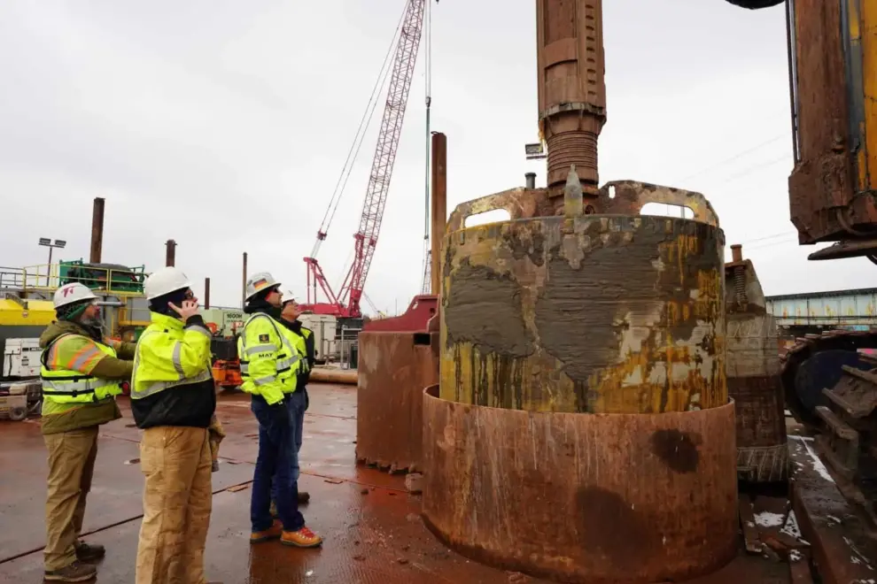 Harms Installs 240-Foot Drilled Shafts with Barge-Mounted BAUER BG 55