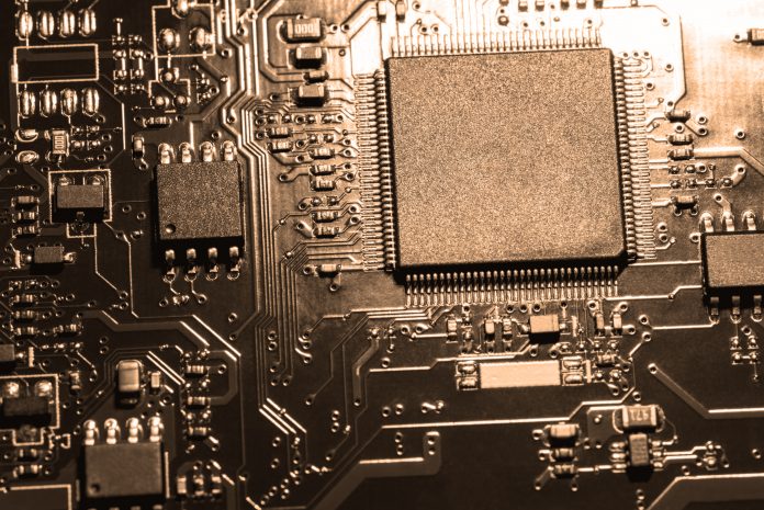 A close-up microchip