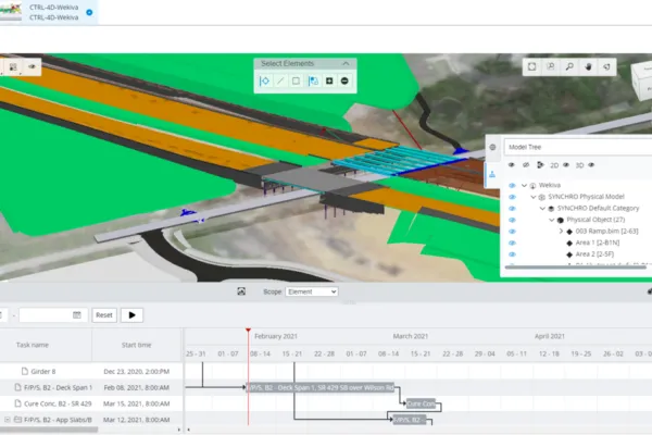 Virtual construction, planning, and model-based workflows from the field to office. Image courtesy of Bentley Systems. | Bentley Systems Enhances SYNCHRO Construction Management Solution with New Capabilities and Applications