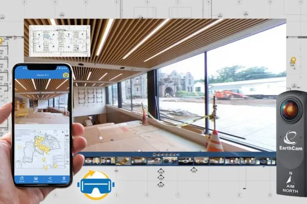EarthCam's VR Site Tour App is designed for quick, straightforward DIY reality capture | EarthCam Launches 360° Reality Capture App for Easy Jobsite Progress Reporting