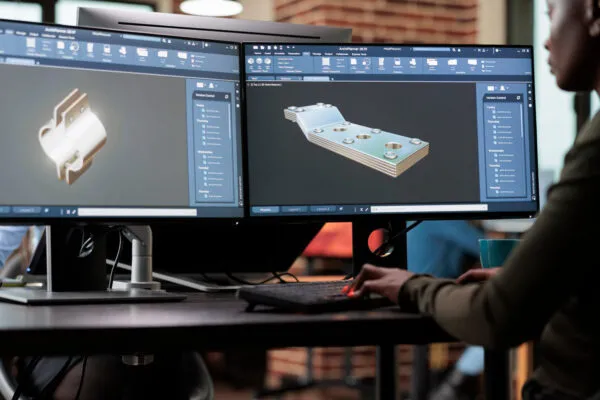 Creative company professional digital engineer modeling 3D mesh while improving geometry. Asset creator optimising polygon count while using CAD to create advanced virtual sketch. | 8 Technologies Impacting Architecture & Engineering Firms
