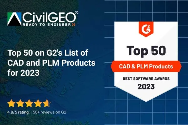 CivilGEO Ranks in Top 50 CAD & PLM Products on G2’s 2023 Best Software Awards