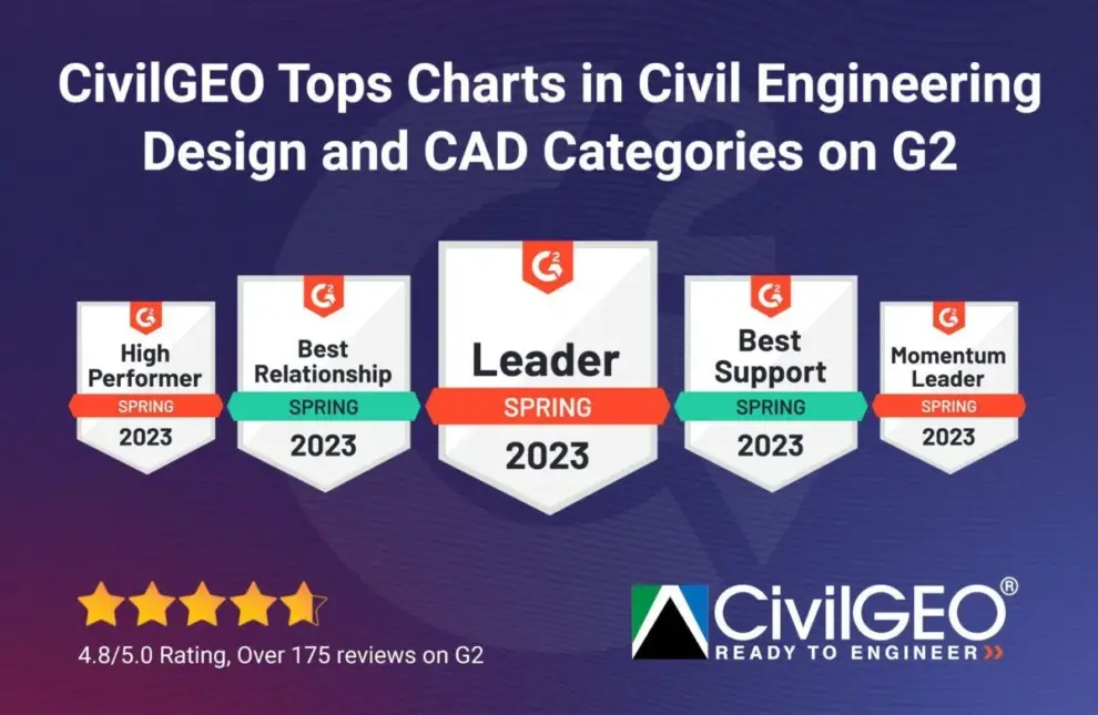 <strong>CivilGEO Named Leader In Civil Engineering and CAD Categories In G2’s Spring 2023 Report</strong>