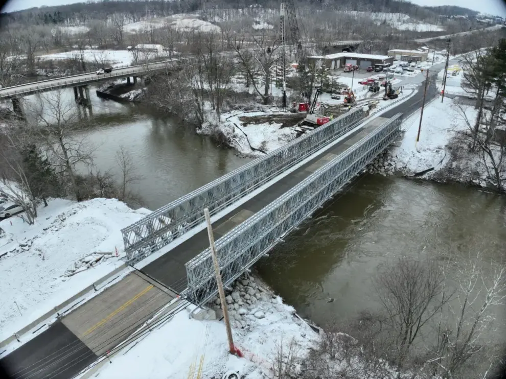 <strong>Acrow Supplies Temporary Detour for Traffic and Relocated Utility Line During Bridge Replacement in Ohio</strong>