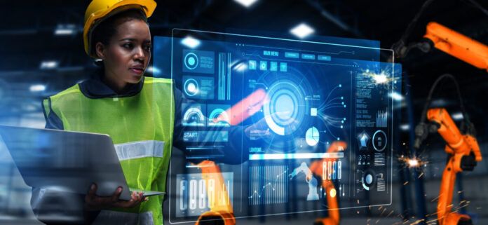 Advanced robot arm system for digital industry and factory robotic technology