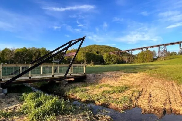 Cadet Bridge at Schunnemunk Meadows 2023 | Open Space Institute, U.S. Military Academy Engineering Students Construct New Trail Bridge at Schunnemunk State Park
