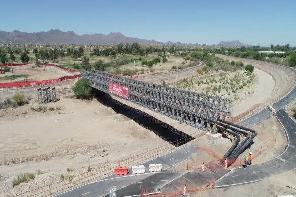 Acrow Bridge Provides Temporary Wastewater Bypass Solution During System Rehabilitation in Arizona