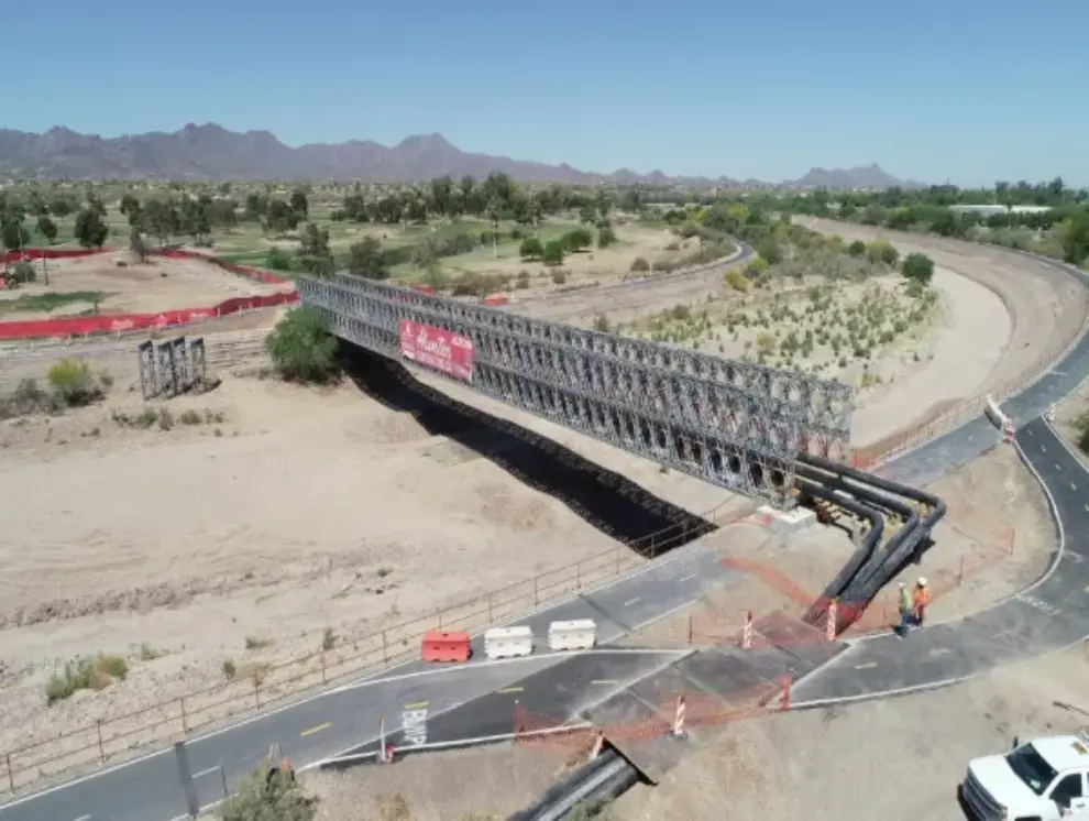 Acrow Bridge Provides Temporary Wastewater Bypass Solution During System Rehabilitation in Arizona