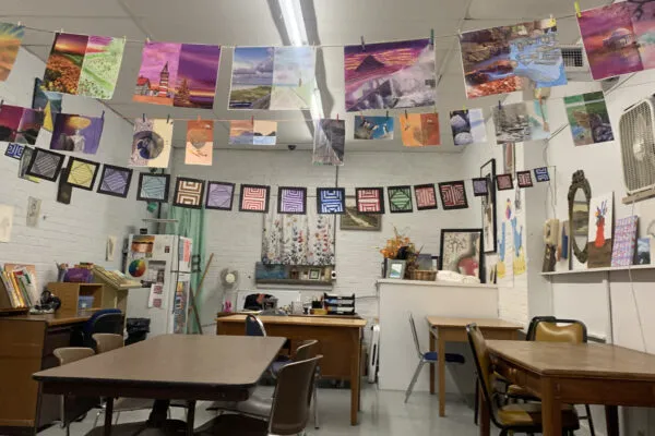 In its many years of use, different rooms have been used for many different functions.  This space above the auditorium is now in bloom as the school’s art room.  Photo Credit: Melissa Payne | The Walker School Building