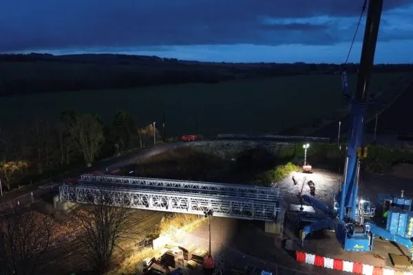 Temporary Acrow Bridge Installed to Maintain Access to Local Village of Craigo During Network Rail Work in Scotland