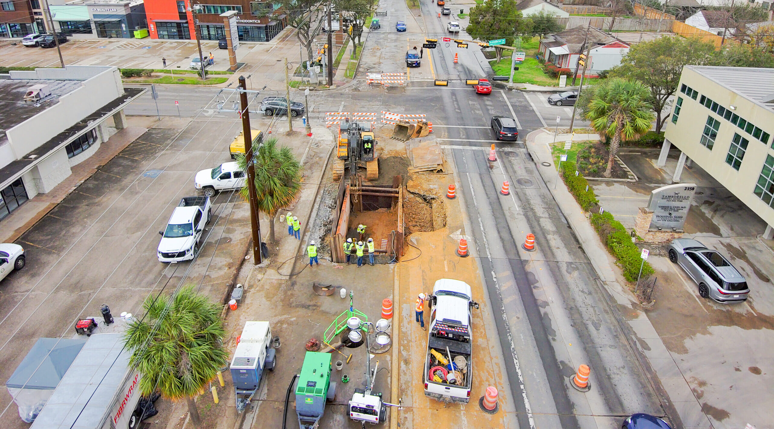 Aerial view of water line installation in Southwest Houston

Photo Credit: LAN | Houston Reaches Key Milestone in 72-inch Water Line Infrastructure Upgrade