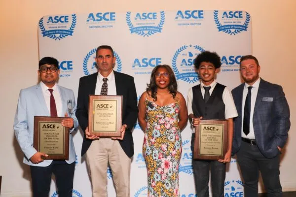 ASCE Award Photo (Ben Lockhart Pictured Second to Left) | EMC ENGINEERING SERVICES INC.’S BEN LOCKHART NAMED ASCE GEORGIA CIVIL ENGINEER OF THE YEAR