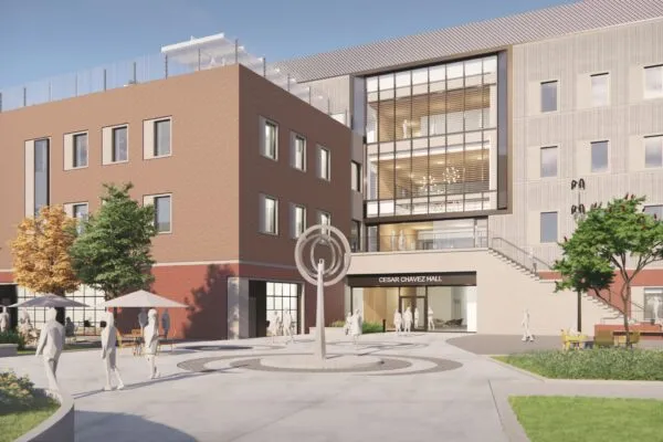 Central Quad. Photo Credit: Steinberg Hart. | MCCARTHY BUILDING COMPANIES BREAKS GROUND ON $72M SUSTAINABLE ADMINISTRATION & WORKFORCE BUILDING AT LOS ANGELES CITY COLLEGE