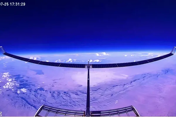 View of Earth's horizon from the Swift Ultra Long Endurance aircraft that recently achieved an altitude of 67,000 feet. Photo Credit: Swift Engineering. | Swift Engineering SULE High-Altitude, Long-Endurance Platform Achieves New Altitude Record of 67,000 Feet 