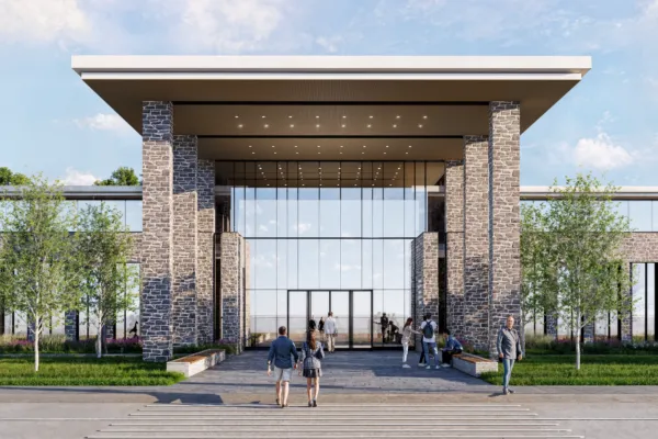 Public Entryway to New Women's Correctional Facility in Chesterfield Township, New Jersey. Photo courtesy of Skanska. | Skanska Integrated Solutions Breaks Ground on Correctional Facility for Women in Chesterfield Township, New Jersey 
